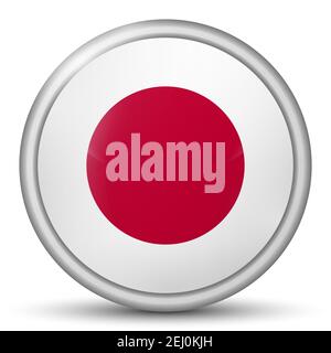 Boule lumineuse en verre avec drapeau du Japon. Sphère ronde, icône de modèle. Symbole national japonais. Boule brillante réaliste, illustration vectorielle abstraite 3D Illustration de Vecteur