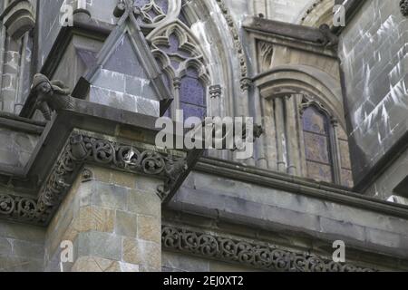 Trondheim, Norvège, Norwegen; Nidarosdomen; Cathédrale de Nidaros - extérieur, détails architecturaux, un petit gargouille; Nidarosdom, kleiner Wasserspeier Banque D'Images