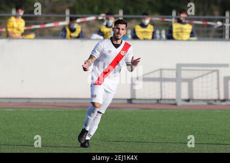 Madrid, Espagne. 17 février 2021. Ivan Vela (Rayo) football/Soccer : Espagnol 'Vision de Honor Juvenil' Groupe 5 sous-groupe UN match entre Rayo Vallecano Juvenil A 1-2 Real Madrid CF Juvenil A à la Ciudad Deportiva Fundacion Rayo Vallecano à Madrid, Espagne . Crédit: Mutsu Kawamori/AFLO/Alay Live News Banque D'Images