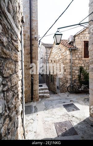 Belle vieille ville sur l'île de Hvar, Croatie Banque D'Images