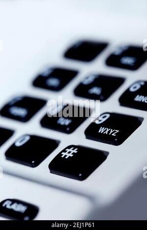 Détails des touches avec des numéros sur la fermeture du téléphone Haut Banque D'Images