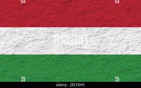 Drapeau de Hongrie. Grassez le pinceau avec le drapeau hongrois isolé sur le gris. Mise en plan aquarelle de style et texture de grunge.Illustration vectorielle. Illustration de Vecteur