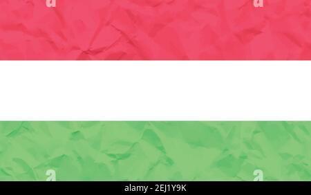 Drapeau de Hongrie. Grassez le pinceau avec le drapeau hongrois isolé sur le gris. Mise en plan aquarelle de style et texture de grunge.Illustration vectorielle. Illustration de Vecteur