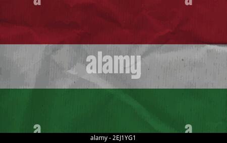 Drapeau de Hongrie. Grassez le pinceau avec le drapeau hongrois isolé sur le gris. Mise en plan aquarelle de style et texture de grunge.Illustration vectorielle. Illustration de Vecteur