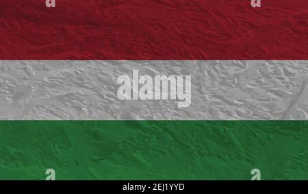 Drapeau de Hongrie. Grassez le pinceau avec le drapeau hongrois isolé sur le gris. Mise en plan aquarelle de style et texture de grunge.Illustration vectorielle. Illustration de Vecteur