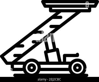 Icône d'échelle de passager. Contour de l'icône de vecteur de chariot en échelle passager pour la conception de la bande isolée sur fond blanc Illustration de Vecteur