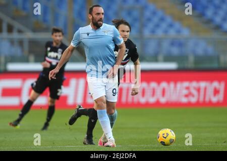 Rome, Italie. 20 février 2021. ROME, Italie - 20.02.2021:MURIQI en action pendant la série italienne UN match de football de la ligue 2021 entre SS LAZIO VS SAMPDORIA, au stade olympique de Rome crédit: Agence de photo indépendante/Alamy Live News Banque D'Images