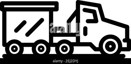 Icône de chariot d'aéroport. Contour de l'icône de vecteur de camion d'aéroport pour la conception Web isolée sur fond blanc Illustration de Vecteur