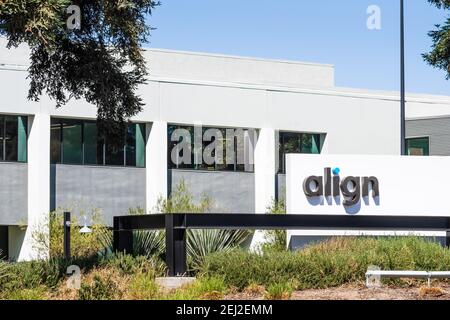 18 sept 2020 San Jose / CA / USA - Siège d'Align à Silicon Valley; Align Technology est un fabricant de scanners numériques 3D et de l'Invisalign Banque D'Images