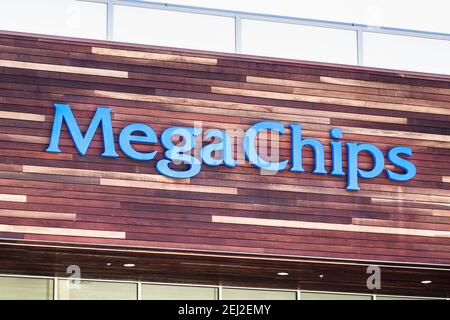 18 sept 2020 San Jose / CA / USA - logo MegaChips à leur siège dans la Silicon Valley; MegaChips Corporation est une société japonaise qui fournit c Banque D'Images