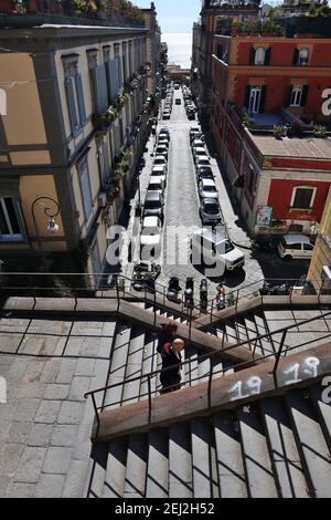 Napoli - Scale di via Pontano Banque D'Images