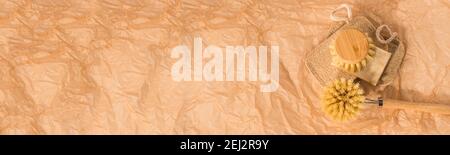 Zéro déchet vaisselle lave cuisine maison produits de nettoyage écologiques Banque D'Images