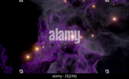 La nébuleuse galactique et la naissance des étoiles le rendu 3d de la galaxie Banque D'Images