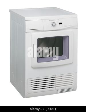 Machine à laver moderne isolée sur blanc. Prise de vue en studio. Banque D'Images