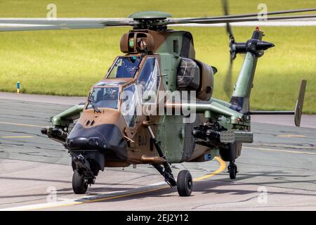 Eurocopter Airbus EC-665 de l'armée française en hélicoptère Tiger Attack au salon de l'Air de Paris. France - 21 juin 2019 Banque D'Images