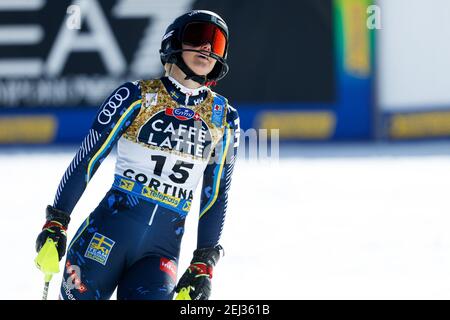 Emelie Wikstroem (SWE) lors des Championnats du monde DE SKI alpin 2021 FIS - Slalom - femmes, course de ski alpin à Cortina (BL), Italie, février 20 2021 Banque D'Images