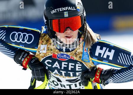 Emelie Wikstroem (SWE) lors des Championnats du monde DE SKI alpin 2021 FIS - Slalom - femmes, course de ski alpin à Cortina (BL), Italie, février 20 2021 Banque D'Images