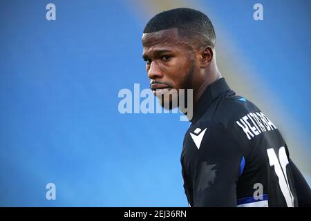 Rome, Italie. 20 février 2021. Keita Balde de Sampdoria réagit pendant le championnat italien Serie UN match de football entre SS Lazio et UC Sampdoria le 20 février 2021 au Stadio Olimpico à Rome, Italie - photo Federico Proietti/DPPI/LiveMedia crédit: Paola Benini/Alamy Live News Banque D'Images