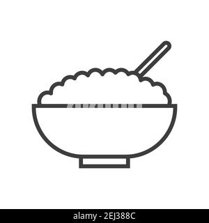 Porridge simple Food Icon dans le style branché isolé sur fond blanc pour les applications Web et le concept mobile. Illustration vectorielle. EPS10 Illustration de Vecteur