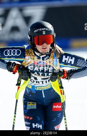 Cortina (BL, Italie. 20 février 2021. Cortina (BL), Italie, Druscie, 20 février 2021, Emelie Wikstroem (SWE) lors des Championnats du monde DE SKI alpin 2021 FIS - Slalom - femmes - course de ski alpin crédit: Francesco Scaccianoce/LPS/ZUMA Wire/Alay Live News Banque D'Images