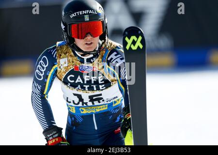 Cortina (BL, Italie. 20 février 2021. Cortina (BL), Italie, Druscie, 20 février 2021, Emelie Wikstroem (SWE) lors des Championnats du monde DE SKI alpin 2021 FIS - Slalom - femmes - course de ski alpin crédit: Francesco Scaccianoce/LPS/ZUMA Wire/Alay Live News Banque D'Images