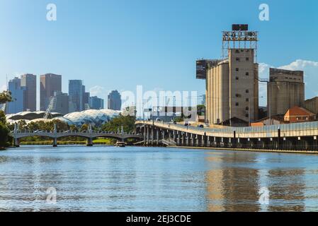 1er janvier 2019 : l'horloge de Nylex près du fleuve Yarra à melbourne, victoria, australie. Classé au patrimoine mondial de l'UNESCO, il est un élément emblématique de Melbourne Banque D'Images