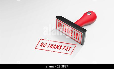 PAS de rendu TRANS FAT caoutchouc Stamp 3D Banque D'Images