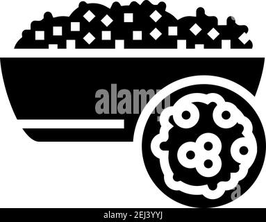 illustration vectorielle de l'icône de glyphe de groat couscous Illustration de Vecteur