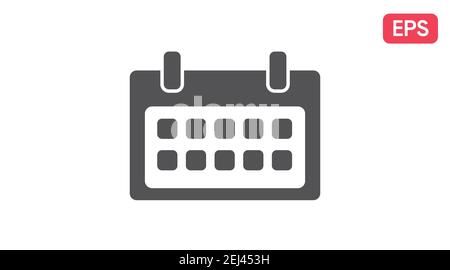 Icône Calendrier. Vecteur Noir et blanc isolé Illustration d'un calendrier Illustration de Vecteur