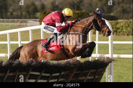 Tiger Roll, monté par Keith Donoghue, saute le dernier dans l'obstacle Ladbrokes Ireland Boyne à l'hippodrome de Navan. Date de la photo: Dimanche 21 février 2021. Banque D'Images