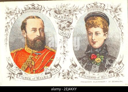 Portraits du prince et de la princesse de Galles du Brochure souvenir célébrant la Reine et la famille royale a Souvenir du glorieux Reign de sa Majesté 1887 Banque D'Images