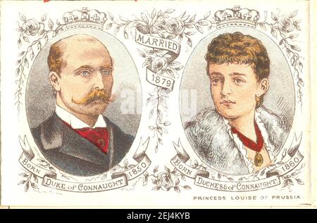 Portraits du duc et de la duchesse de Connaught de la Brochure souvenir célébrant la Reine et la famille royale a Souvenir du glorieux Reign de sa Majesté 1887 Banque D'Images