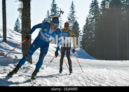 Pokljuka, Slovénie. 21 février 2021. Pokljuka, Slovénie, circuit de biathlon, 21 février 2021, HOFER Lukas ITA pendant les Championnats du monde de l'IBU Biathlon - hommes 15km Mass Start - Biathlon crédit: Marco Todaro/LPS/ZUMA Wire/Alay Live News Banque D'Images