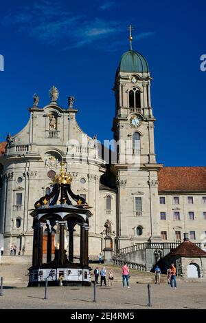 Kloster Einsiedeln Abbaye, Einsiedeln, Canton de Schwyz, Suisse Banque D'Images