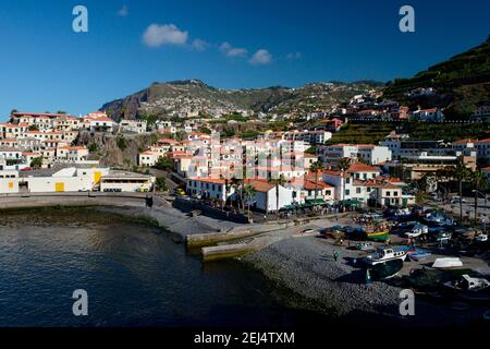 Camara de Lobos, village de pêcheurs, port et village, Madère, Portugal Banque D'Images