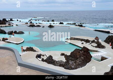 Porto Moniz, piscine marine, Madère, Portugal Banque D'Images