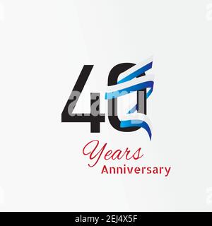 logotype anniversaire 40 ans avec une seule ligne noir et blanc couleur bleue pour la fête Illustration de Vecteur