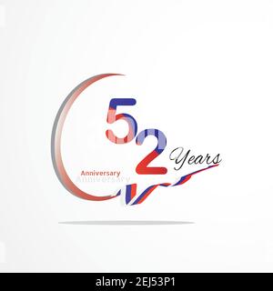 logo anniversaire 52 couleur verte et rouge. logo anniversaire soixante-dix-huit ans sur fond blanc. Illustration de Vecteur