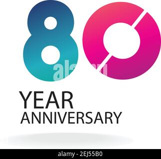 Invitation à l'anniversaire de 80 ans, carte de vœux, modèle d'affiche, numéro de style de coupe de papier en couches anniversaire Vector. Illustration de Vecteur