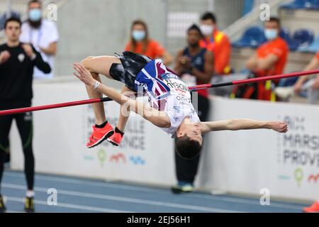 MICHEAU Sébastien de Sèvre Bocage AC puis finale High Jump pendant les Championnats d'athlétisme en intérieur français 2021 le 20 février 2021 au Stade Miramas Metropole à Miramas, France - photo Laurent Lairys / ABACAPRESS.COM Banque D'Images