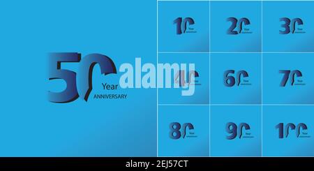 ensemble de logotype anniversaire avec couleur d'écriture pour événement de célébration, mariage, carte de vœux et invitation Illustration de Vecteur