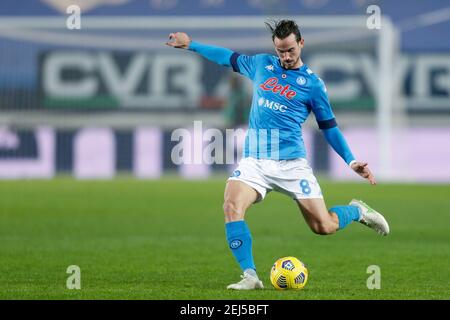 Bergame, Italie. 21 février 2021. Bergame, Italie, Gewiss Stadium, 21 février 2021, Fabian Ruiz (SSC Napoli) pendant Atalanta BC vs SSC Napoli - football italien série A Match Credit: Francesco Scaccianoce/LPS/ZUMA Wire/Alamy Live News Banque D'Images