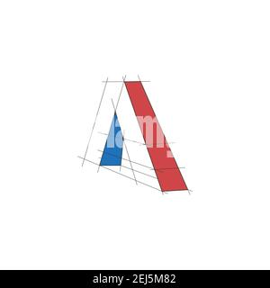 Lettre initiale A Realty architecture grille ligne maison logo image vectorielle. Lettre UNE grille architecture Realty logo design vecteur Illustration de Vecteur