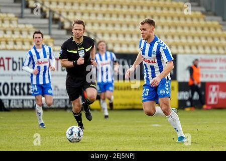 Horsens, Danemark. 21 février 2021. Troels Klove (23) d'OB vu pendant le 3F Superliga match entre AC Horsens et Odense Boldklub à Casa Arena à Horsens. (Crédit photo : Gonzales photo/Alamy Live News Banque D'Images