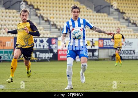 Horsens, Danemark. 21 février 2021. Mart Lieder (9) d'OB vu pendant le match 3F Superliga entre AC Horsens et Odense Boldklub à Casa Arena à Horsens. (Crédit photo : Gonzales photo/Alamy Live News Banque D'Images