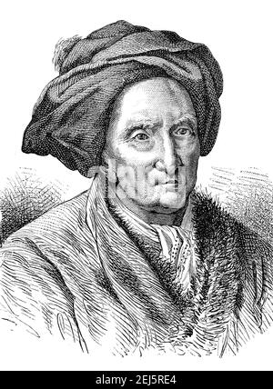 Bernard le Bovier de Fontenelle, 11 février 1657 - 9 janvier 1757, est un écrivain et éclairant français influent et polyvalent / Bernard le Bovier de Fontenelle, 11. Février 1657 - 9. Januar 1757, war ein einflussreicher und vielseitiger franzoesischer Schiftsteller und Aufklaerer, Historisch, historique, numérique reproduction améliorée d'un original du 19ème siècle / digitale Reproduktion einer Originalvorlage aus dem 19. Jahrhundert, Banque D'Images