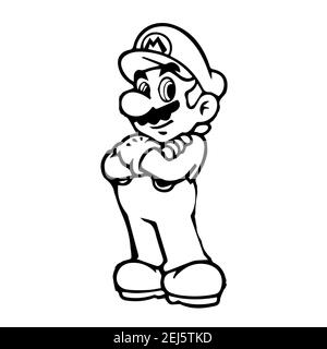 Illustration vectorielle de Mascot Super Mario. Adorable personnage super mario. Convient aux jeux vidéo graphiques, au logo de la mascotte Illustration de Vecteur