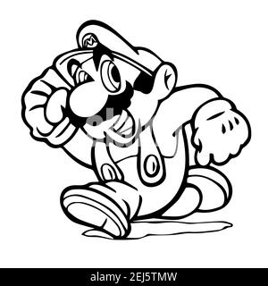 Super mario bros Banque d images noir et blanc Alamy