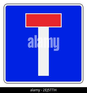 Le panneau de signalisation routière européen Dead-End ou No Through Illustration de Vecteur