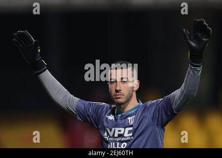 Benevento, Italie. 21 février 2021. Lorenzo Montipo de Benevento Calcio pendant la série UN match de football entre Benevento Calcio et AS Roma au stade Ciro Vigorito à Benevento (Italie), 21 février 2021. Photo Cesare Purini/Insidefoto crédit: Insidefoto srl/Alay Live News Banque D'Images